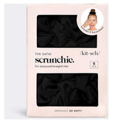 Kitsch Satin Sleep Scrunchie 5s - Black