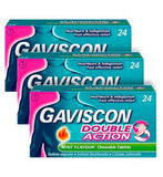 Gaviscon Bundle 3 x 24 Gaviscon Double Action Mint Flavour Chewable Tablets