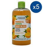 Pack of 5 Creightons Body Bliss Mango & Papaya Hand Wash 500ml