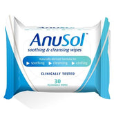 AnuSol Wipes for Soothing, Cooling and Cleansing, 30 Pack