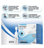 Optase Comfort Drop - Help Hydrate Irritated and Dry Eyes During Contact Lens Wear - Preservative Free - 20 x 0.4ml Drops.