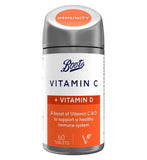 Boots Vitamin C + Vitamin D, 60 Tablets