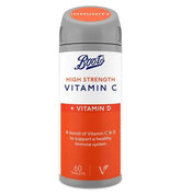 Boots High Strength Vitamin C + Vitamin D, 60 Tablets