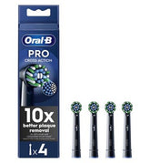 Oral-B CrossAction Toothbrush Head Black Edition with CleanMaximiser Technology, 4 Pack