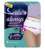 Always Discreet Heavy Pants Super Night (7 Drop) Large x 8