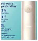 Philips Sonicare Electric Toothbrush Prestige 9900 Champagne with USB Charging Case & SenseIQ HX9992/11