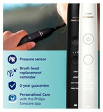 Philips Sonicare Electric Toothbrush Twin Pack DiamondClean 9000 Black & Rose Gold. 2 x Base Charger & 1 Glass Holder HX9914/57