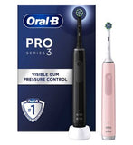 Oral-B Pro 3 - 3900 - Black & Pink Electric Toothbrush Duo Pack