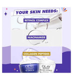 Olay Giftset Collagen Peptide Day, Retinol 24 Face Night Cream, Face Roller