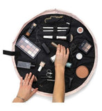 The Flat Lay Co. Open Flat Drawstring Makeup Bag in Blush Pink