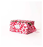 The Flat Lay Co. Open Flat Box Makeup Bag in Pink Leopard Print