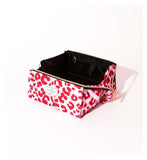 The Flat Lay Co. Open Flat Box Makeup Bag in Pink Leopard Print