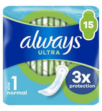 Always Ultra Sanitary Towels Normal (Size 1) X15 Pads