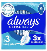Always Ultra Sanitary Towels Long Plus (Size 3) With Wings 9 Pads, Super Absorbent And Ultra Thin, For Menstrual Periods