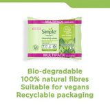 Simple Kind to Skin Biodegradable Cleansing Wipes 50 PC