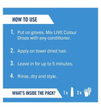 Schwarzkopf LIVE Colour Drops Semi-permanent Blue Hair Dye Crystal Blue 30ml