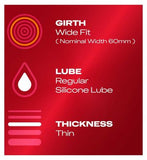 Durex Thin Feel XL Condoms More Sensitivity - Wide Fit - 12 pack