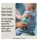 Tommee Tippee Advanced Anti-Colic Baby Bottle, Slow Flow Breast-Like Teat, Vented Anti-Colic Wand, Self-Sterilising, Pack of 3