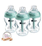 Tommee Tippee Advanced Anti-Colic Baby Bottle, Slow Flow Breast-Like Teat, Vented Anti-Colic Wand, Self-Sterilising, Pack of 3