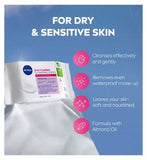 NIVEA Biodegradable 3in1 Caring Cleansing Wipes for Dry Skin, 25pcs