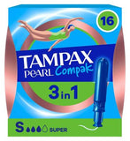 Tampax Pearl Compak Super Tampons With Applicator x16