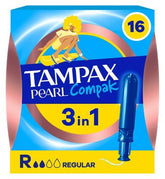 Tampax Pearl Compak Regular Tampons With Applicator x16