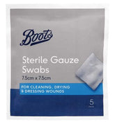 Boots Sterile Gauze Swabs (7.5cm x 7.5cm) - 5 Pack