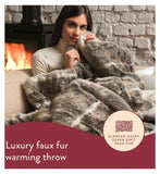Dreamland Intelliheat Faux Fur Warming Throw - Alaskan Husky