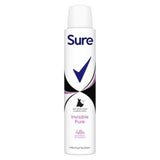 Sure Invisible Pure Anti-Perspirant Spray for 48hour Protection Against Sweat, Odour, White Marks & Yellow Stains 200ml