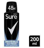 Sure Men Antiperspirant Aerosol Invisible Ice Fresh 200 ml