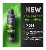 Dove Men+Care Advanced Extra Fresh Deodorant Anti-Perspirant with 1/4moisturising cream for 72hr sweat & odour protection 150ml