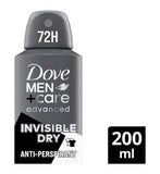 Dove Men+Care Advanced Invisible Dry 72hr Anti-Perspirant Deodorant Spray protection from sweat, odour and white marks 200ml