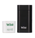 Wild Men's Black Case and Fresh Cotton and Sea Salt Deodorant Refill