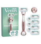 Venus Deluxe Smooth Sensitive RoseGold Razor- 8 Blades