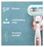 Venus Deluxe Smooth Sensitive RoseGold Razor- 8 Blades