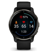 Garmin Venu® 2 Plus Smartwatch - Slate Stainless Steel Bezel With Black Case And Silicone Band