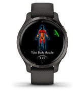 Garmin Venu® 2S Smartwatch - Slate Stainless Steel Bezel With Graphite Case And Silicone Band