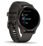 Garmin Venu® 2S Smartwatch - Slate Stainless Steel Bezel With Graphite Case And Silicone Band