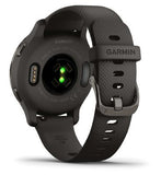 Garmin Venu® 2S Smartwatch - Slate Stainless Steel Bezel With Graphite Case And Silicone Band