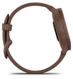 Garmin Vívomove® Sport Smartwatch - Cocoa Case and Silicone Band with Peach Gold Accents
