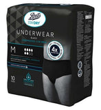 Boots Staydry Underwear Black - Engineered for Men - Medium - 10 pairs