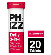 Phizz Mixed Berry 3-in-1 Hydration, Electrolytes and Vitamins Effervescent (20 Tablets)