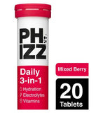 Phizz Mixed Berry 3-in-1 Hydration, Electrolytes and Vitamins Effervescent (20 Tablets)