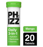 Phizz Mango 3-in-1 Hydration, Electrolytes and Vitamins Effervescent Tablets - 20 Tablets