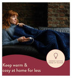 Dreamland Herringbone Throw - Navy Blue