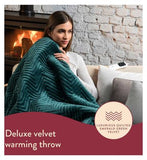 Dreamland Herringbone Throw - Emerald Green