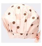 Kitsch Recycled Polyester Luxe Shower Cap Blush Dot