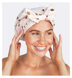 Kitsch Recycled Polyester Luxe Shower Cap Blush Dot