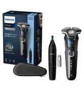 Philips Wet & Dry Electric Shaver Series 5000 with Pop-up Trimmer, Travel Case, Nose Trimmer and Full LED Display – S5889/11