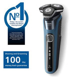 Philips Wet & Dry Electric Shaver Series 5000 with Pop-up Trimmer, Travel Case, Quick-Clean Pod & Full LED Display – S5880/50
